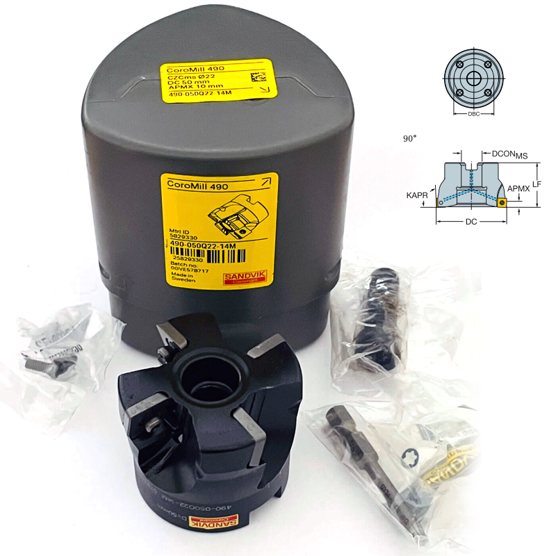 63直徑方肩銑刀盤490-063Q22-