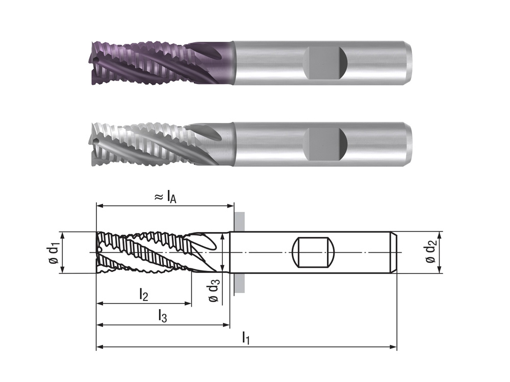 HSSE 高速鋼長(zhǎng)刃波刃半精立銑刀1364C
